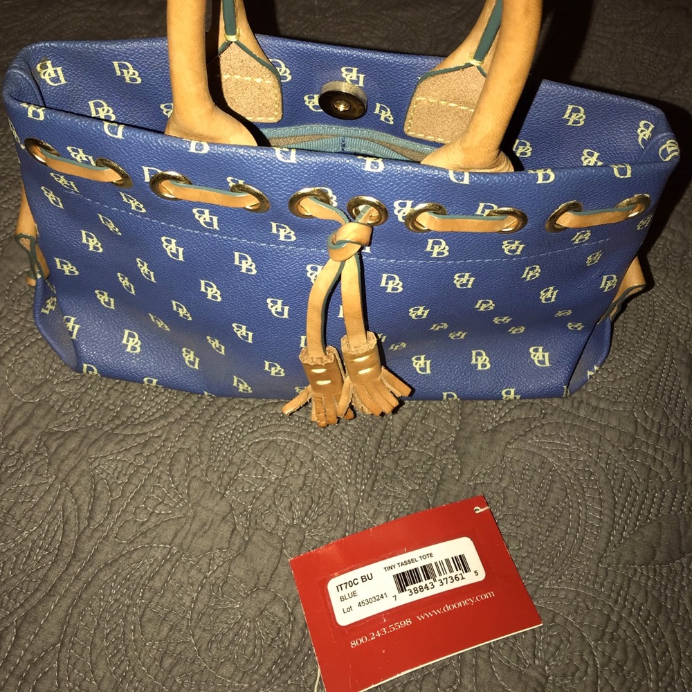 NWT Blue Dooney and Bourke Mini Tassel Tote